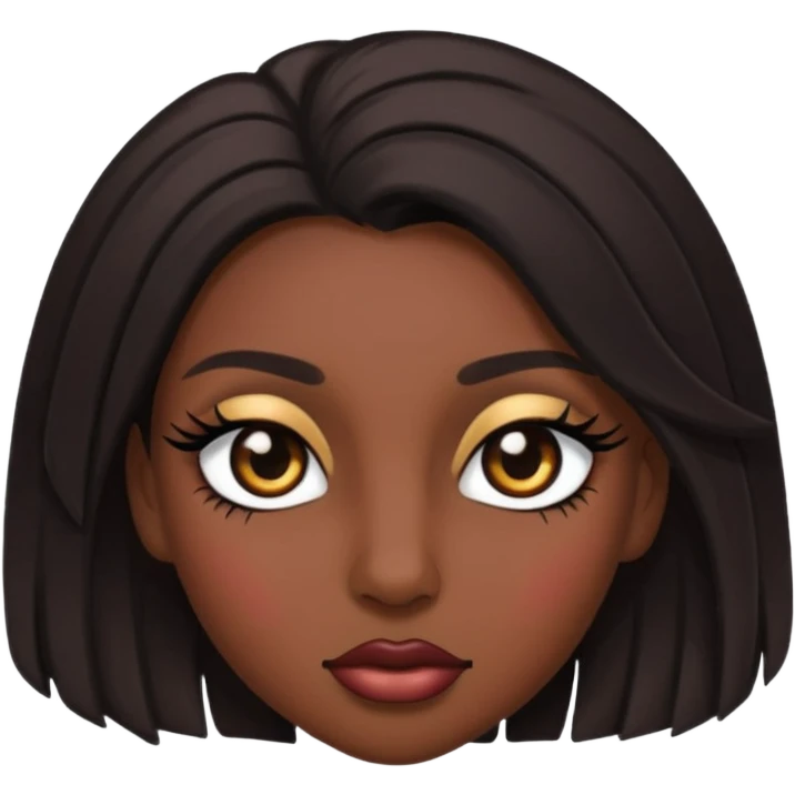 A baddie with eyelashes clocking it  emoji