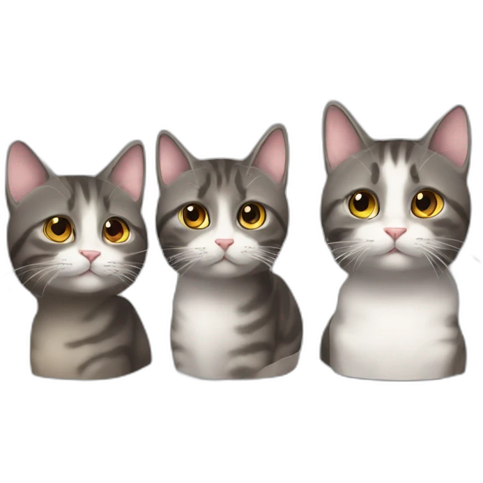 Trois chats emoji