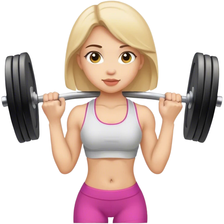 Girl lifting weights on plane emoji