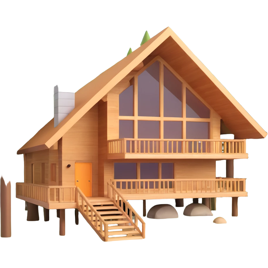 contemporary forest house with natural materials and integrated into woodland setting emoji