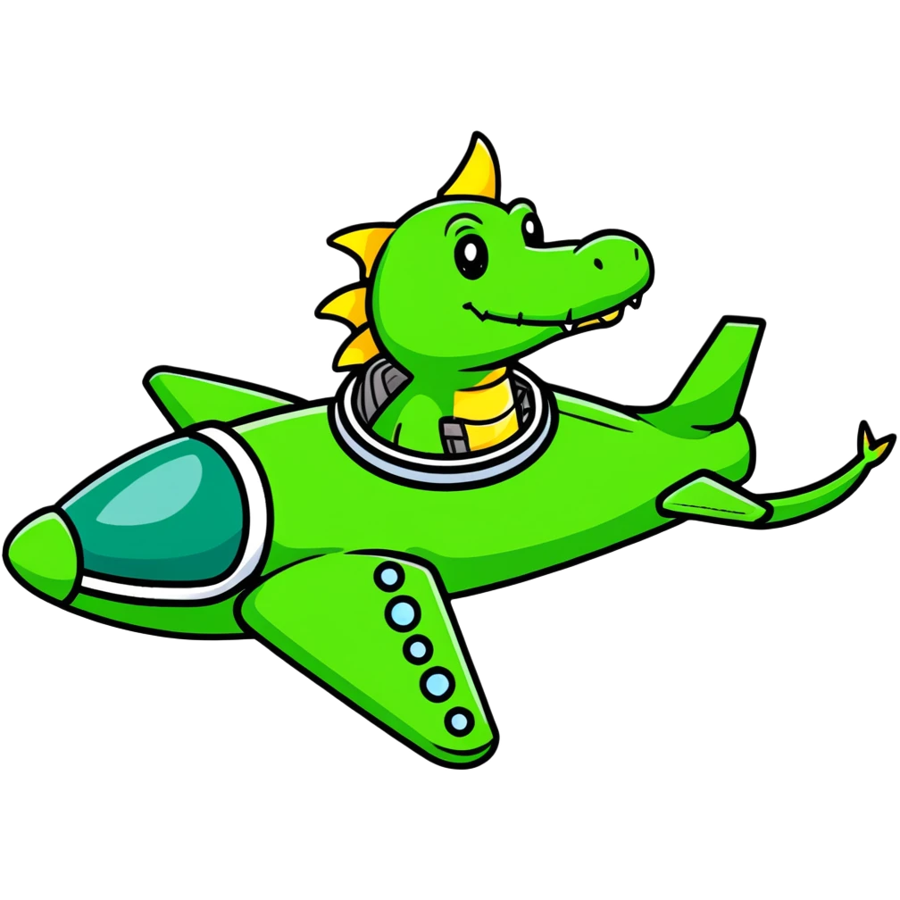 a crocodile that is a warplane   emoji