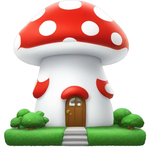 Mario-style Mushroom White-House emoji