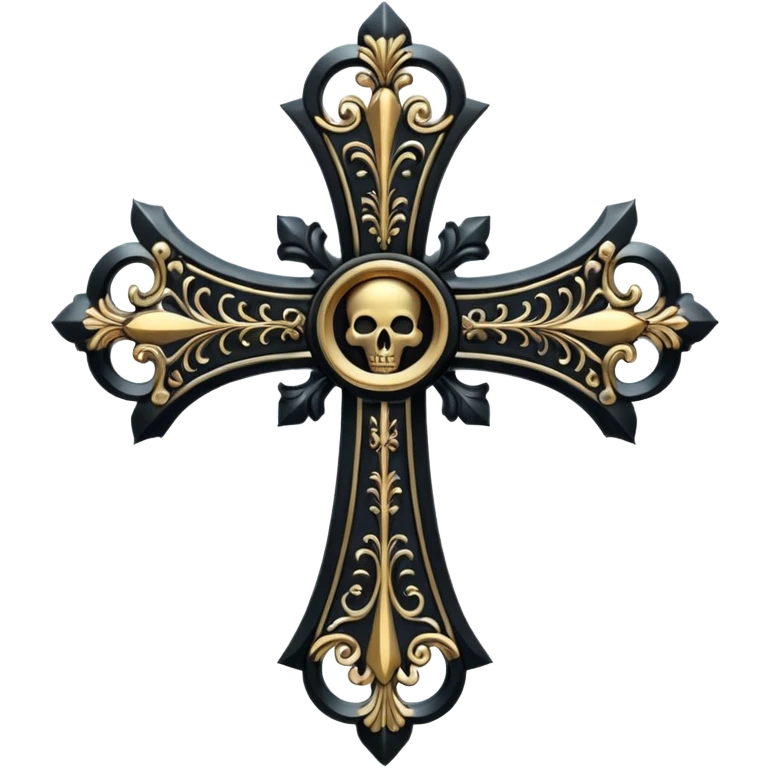 black gothic cross emoji