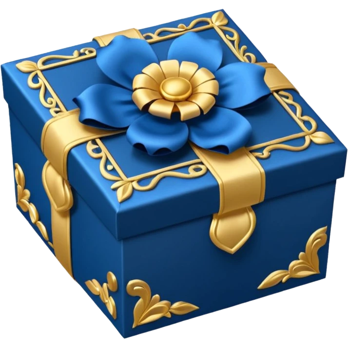 Decorative flower Gift Box blue  emoji