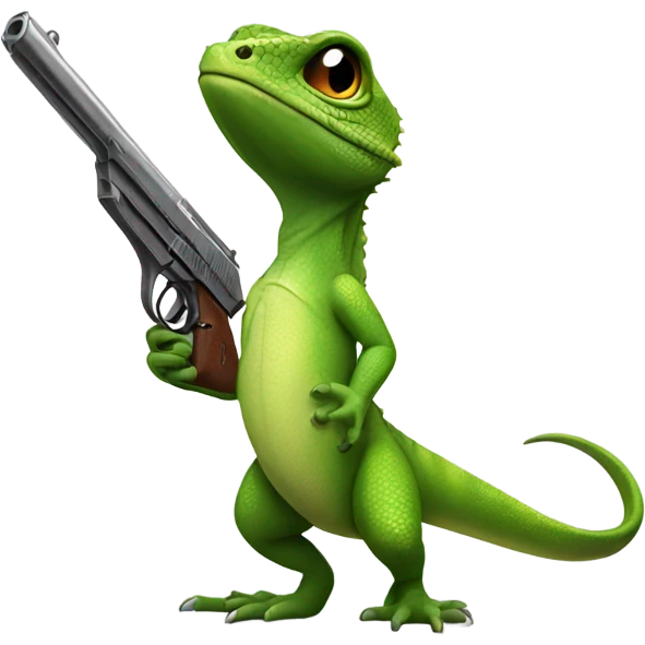 Lizard with gun emoji