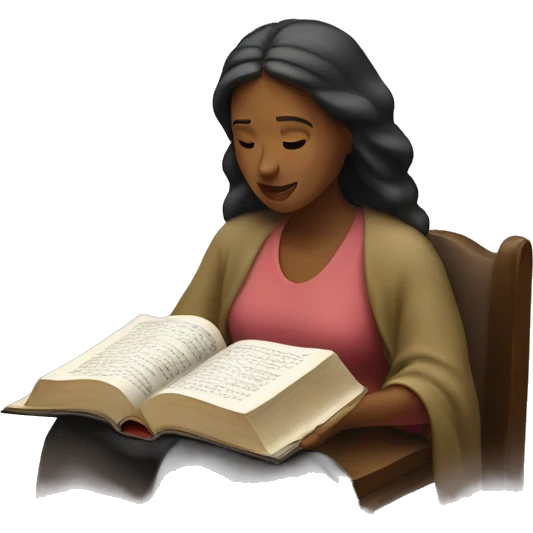 a woman reads the bible emoji
