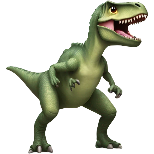 Dino doing the disco emoji