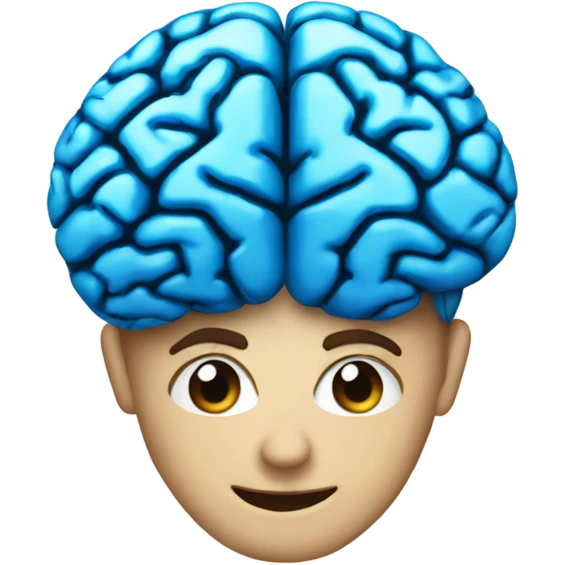 electric blue brain emoji