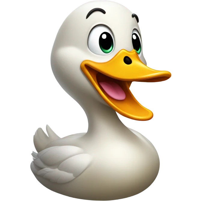 Duck happily opening his mouth emoji