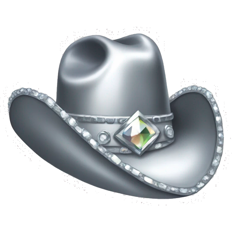 Silver cowboy hat cover in gems  emoji
