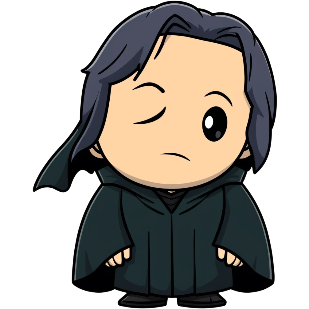 crying Snape with black robes looking depressed emoji