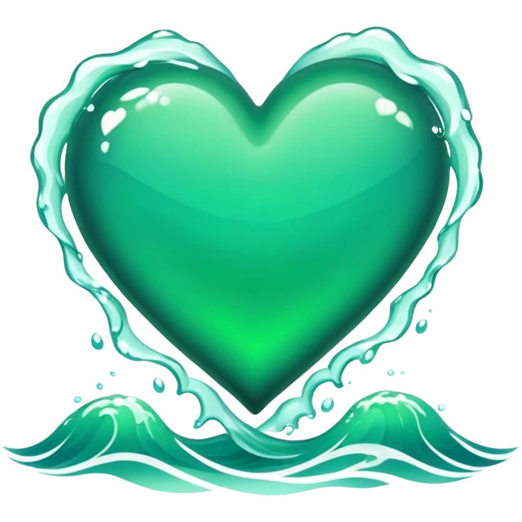 green heart with waves  emoji