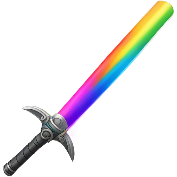 light saber sword with rainbow ray blade emoji