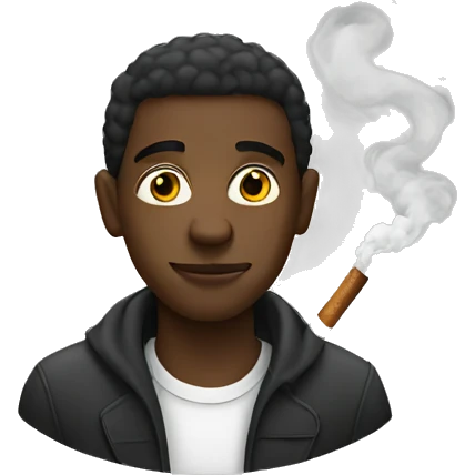 Black guy smoking  emoji
