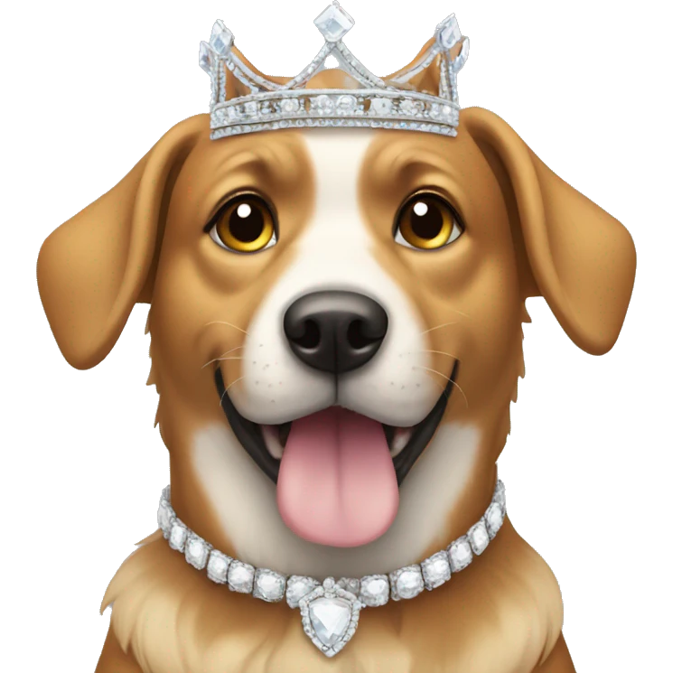 dog wearing tiara emoji