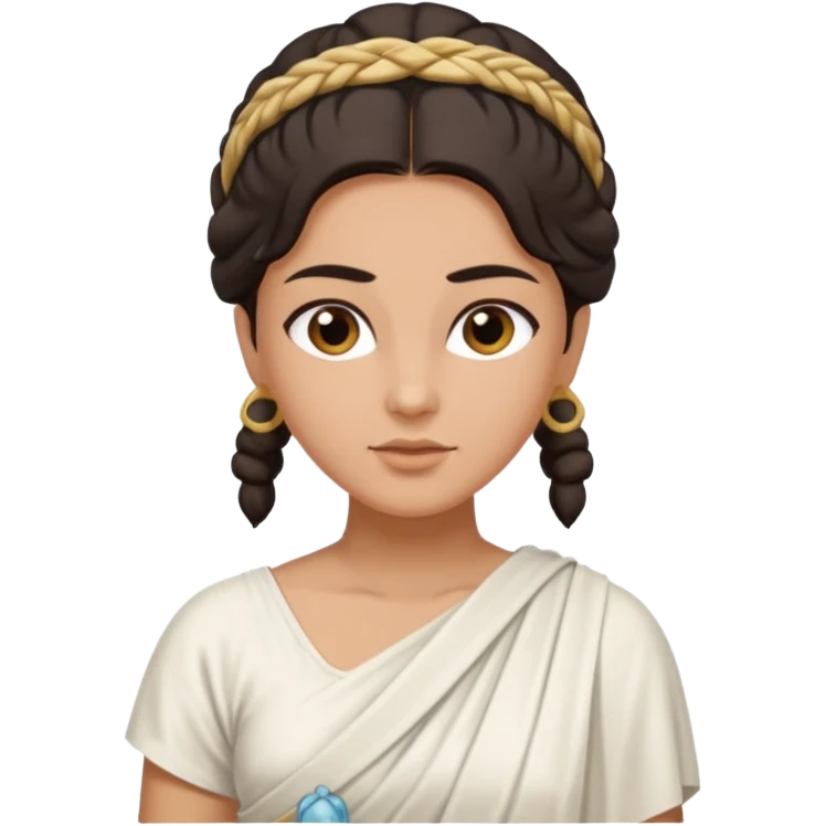 ancient greek woman with dark hair tied back emoji
