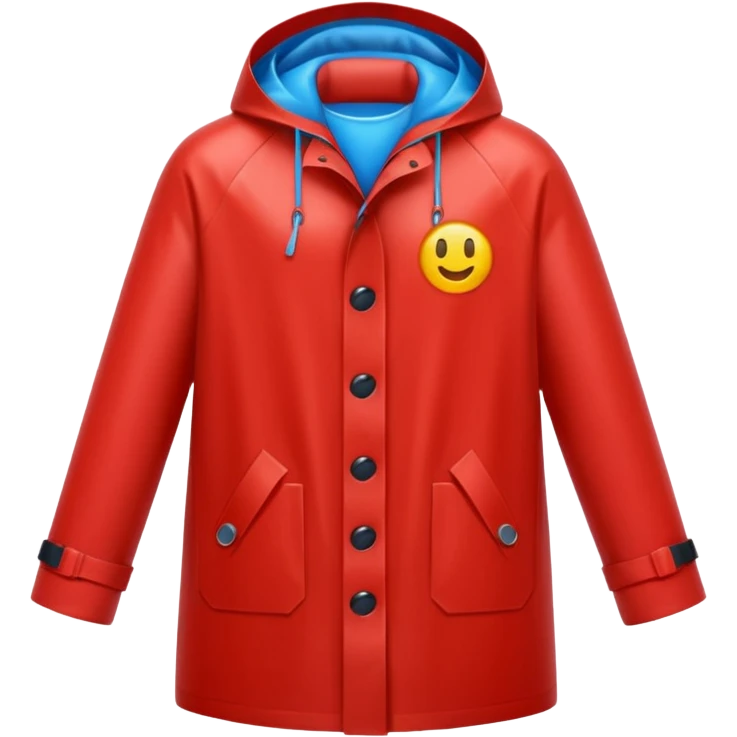 red raincoat, just rain coat, negative: object. emoji