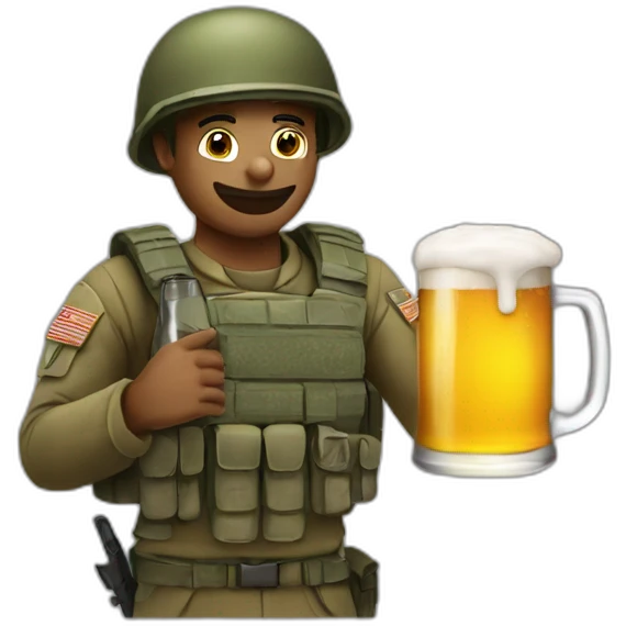 Soldier whit a beer emoji
