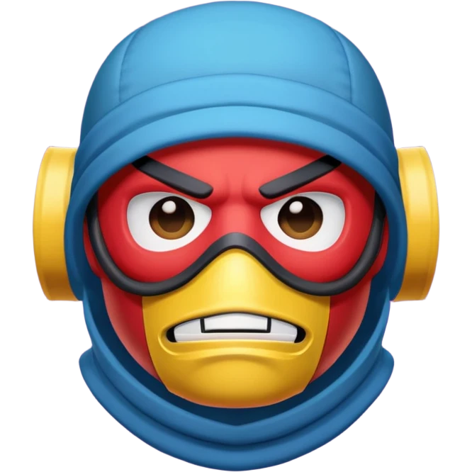 Brawl Stars character with a mask emoji