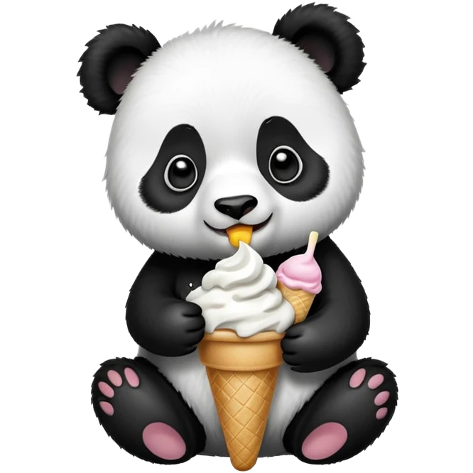 Panda eating ice cream emoji