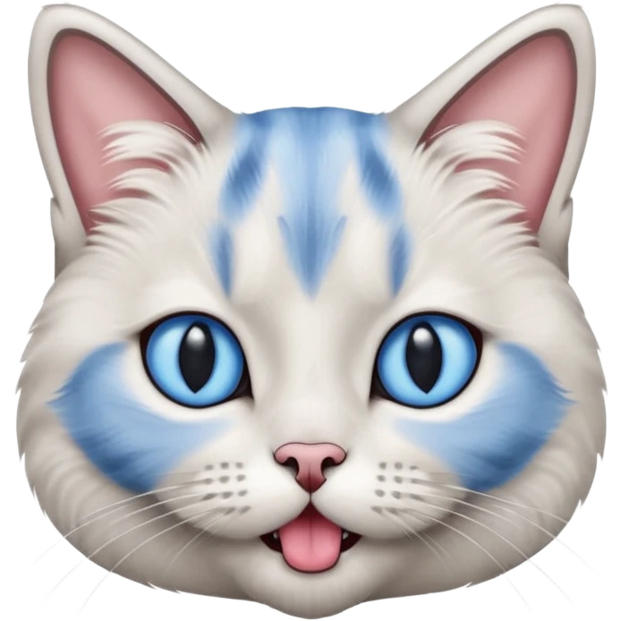 Кіт скотіш страйт блю поінт із висунутим язиком emoji