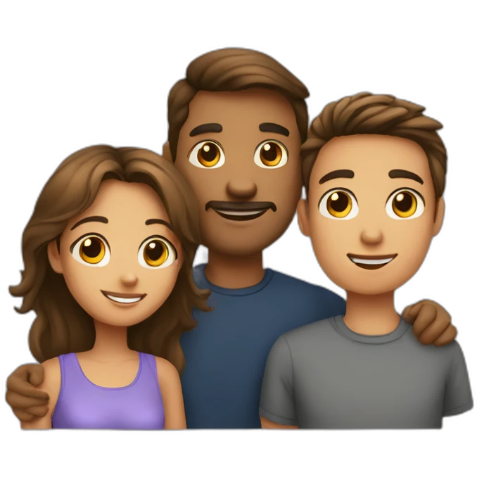 Mom Dad son older daughter younger daughter older boyfriend younger boyfriend emoji