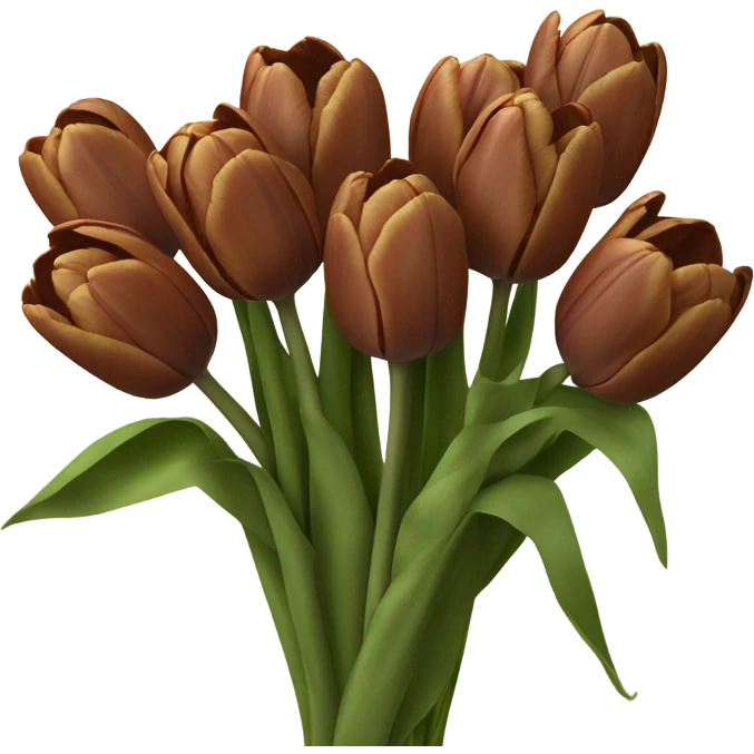 Bouquet of brown tulips emoji