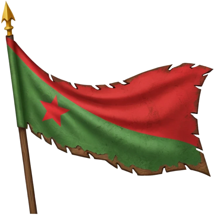 green and red war banner emoji