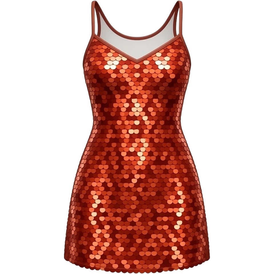 Red-orange sequin tank dress emoji