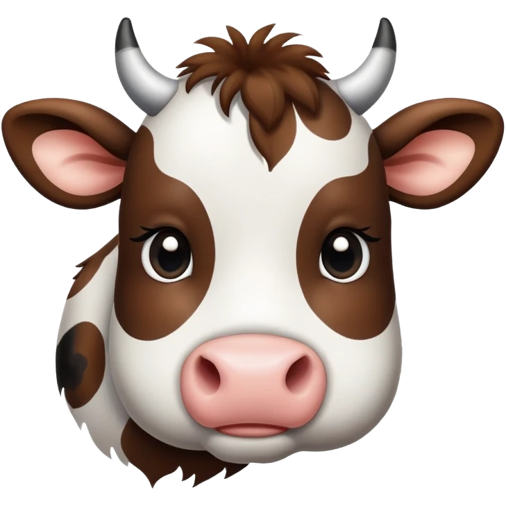 a cute cow with black and white spots emoji