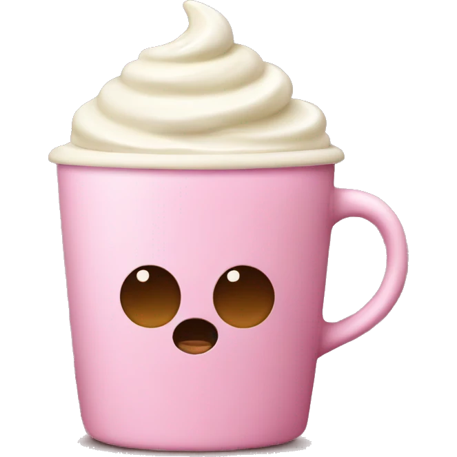 Pink coffee with cream emoji