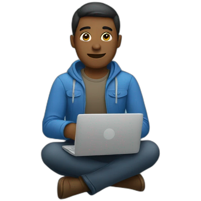 Men sitting with a laptop  emoji
