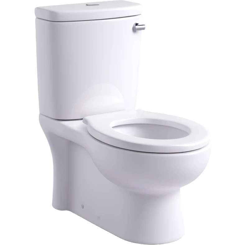 A simple 3D toilet, white porcelain, minimalist design, clean lines, no additional details emoji
