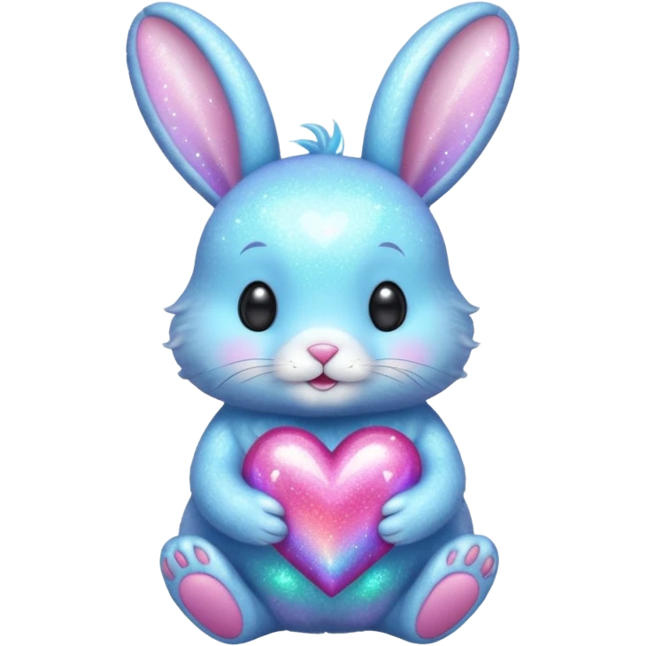 Fairy glitter bunny with heart emoji