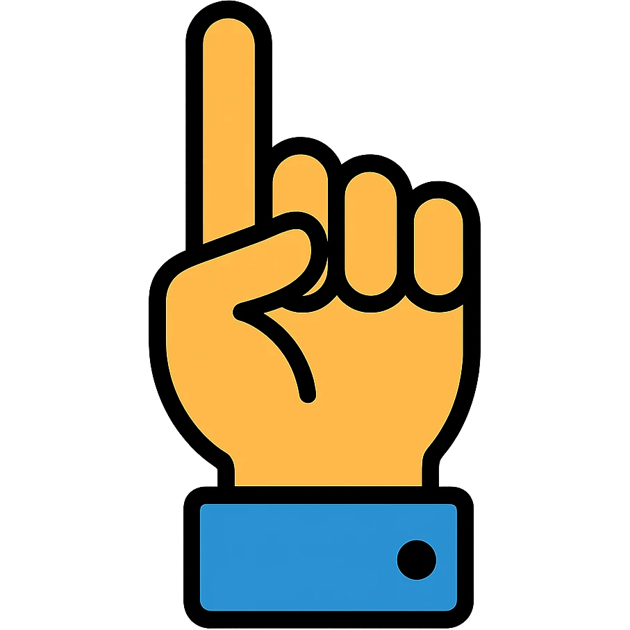 hand with index finger pointing colored icon emoji