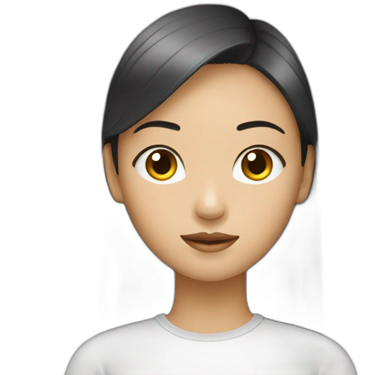 Asian girl with y2k emoji