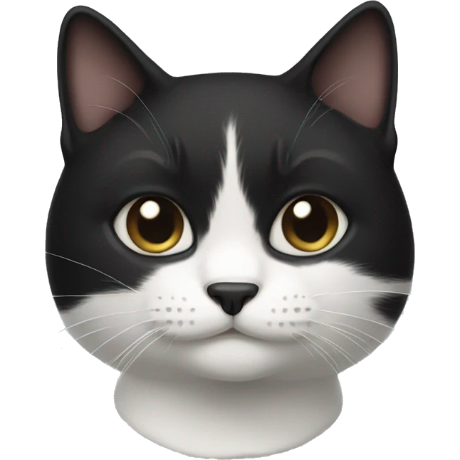 A black and white cat emoji