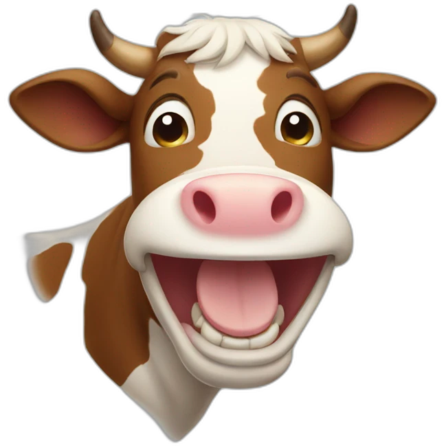 Cow laughing emoji