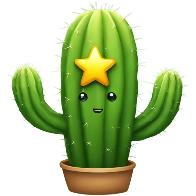 new cactus with big star emoji
