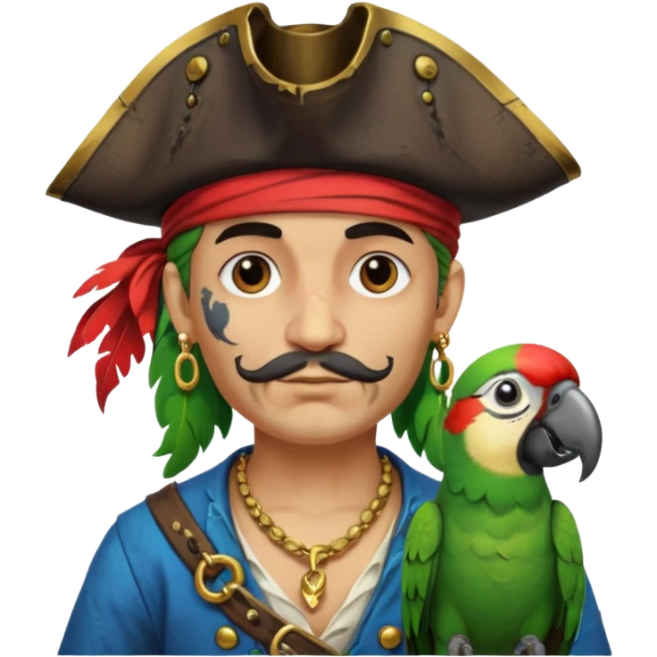 pirate and parrot emoji