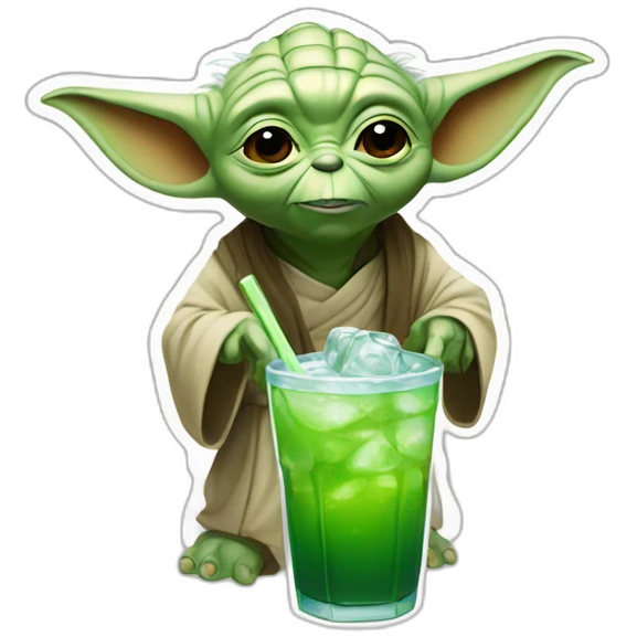 Yoda drink ice tea emoji