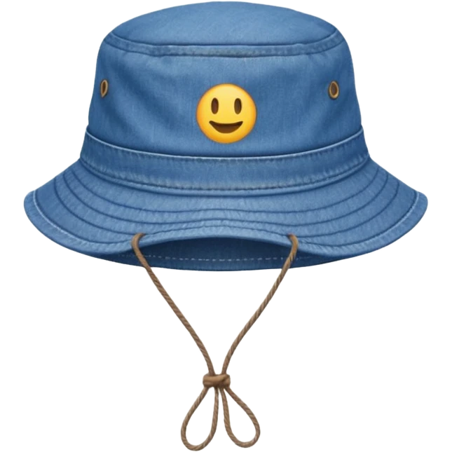 Головной убор синяя джинсовая панамка со шнурком emoji