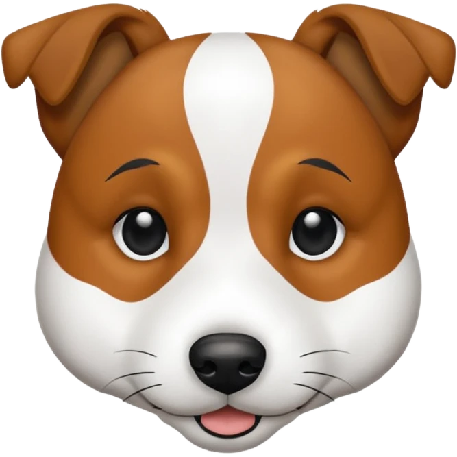 Vit strävhårig jack russel med brun/svarta öron emoji