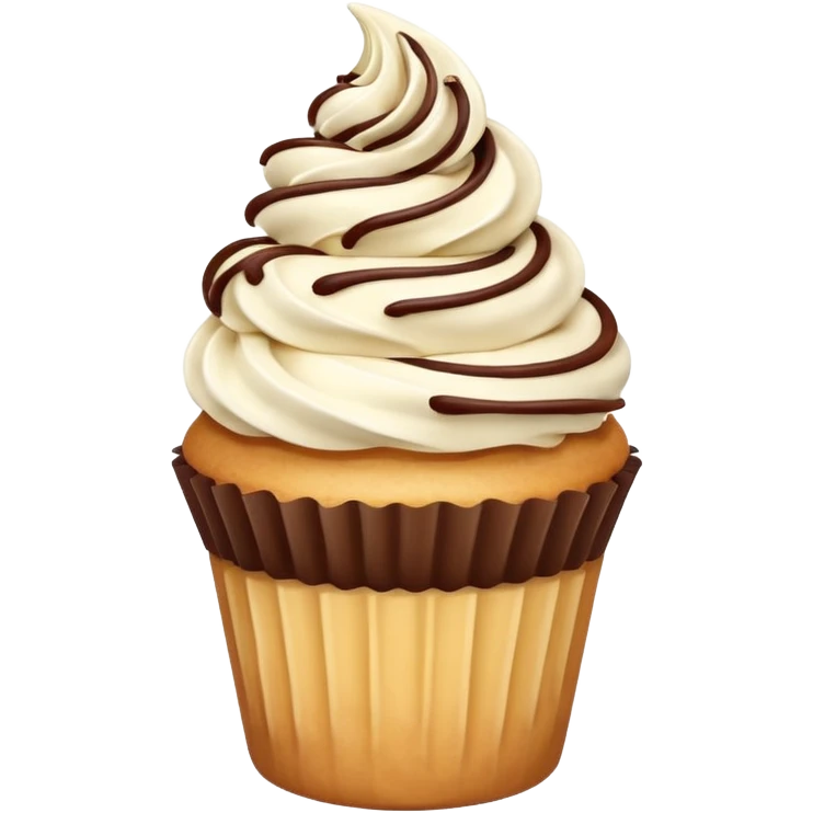 Vanilla & chocolate twist soft serve cupcake emoji