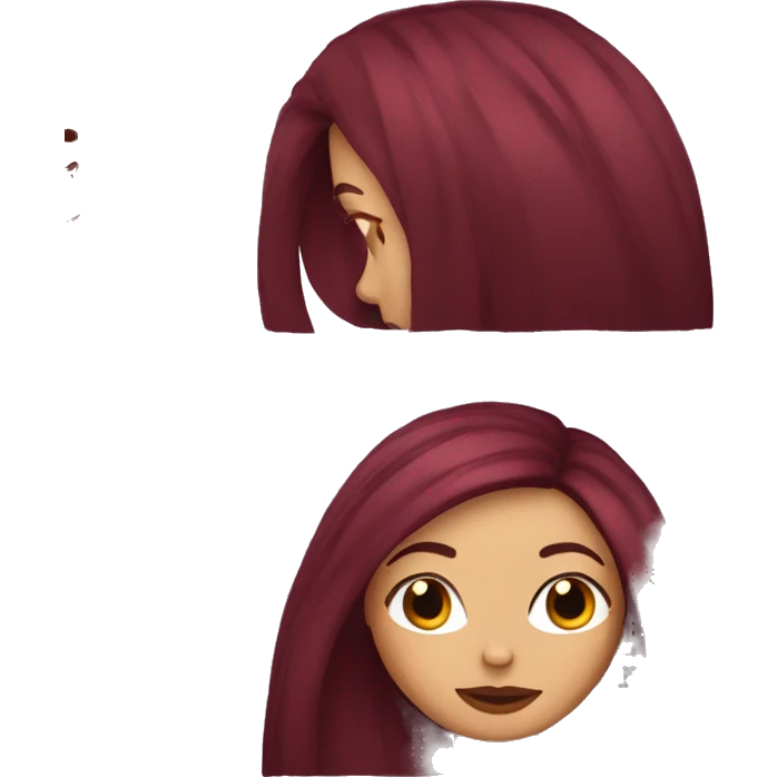 Tattooed woman with long straight burgundy hair emoji