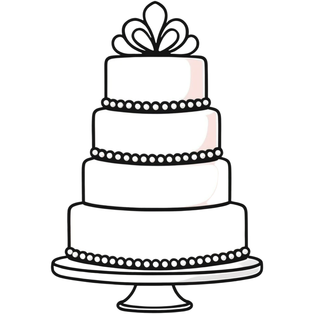 white wedding cake with pearl decorations emoji