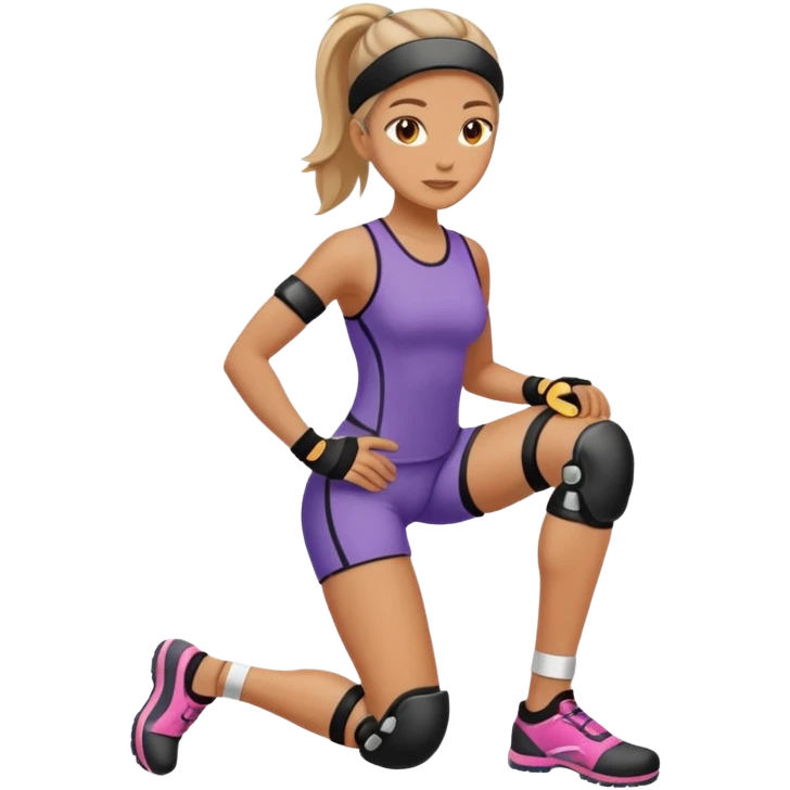 woman with knee pad emoji