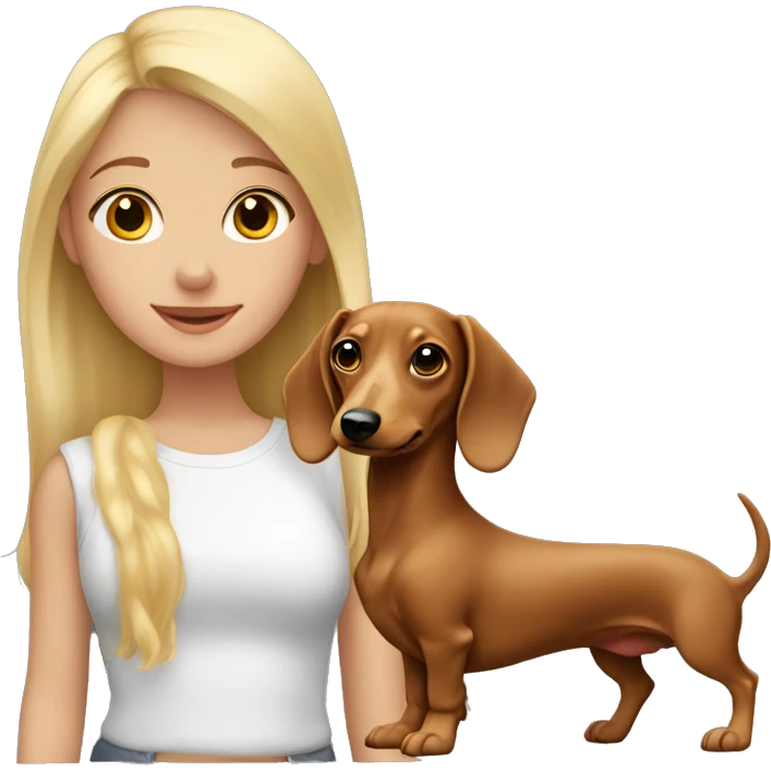 Blonde girl with dapple dachshund  emoji