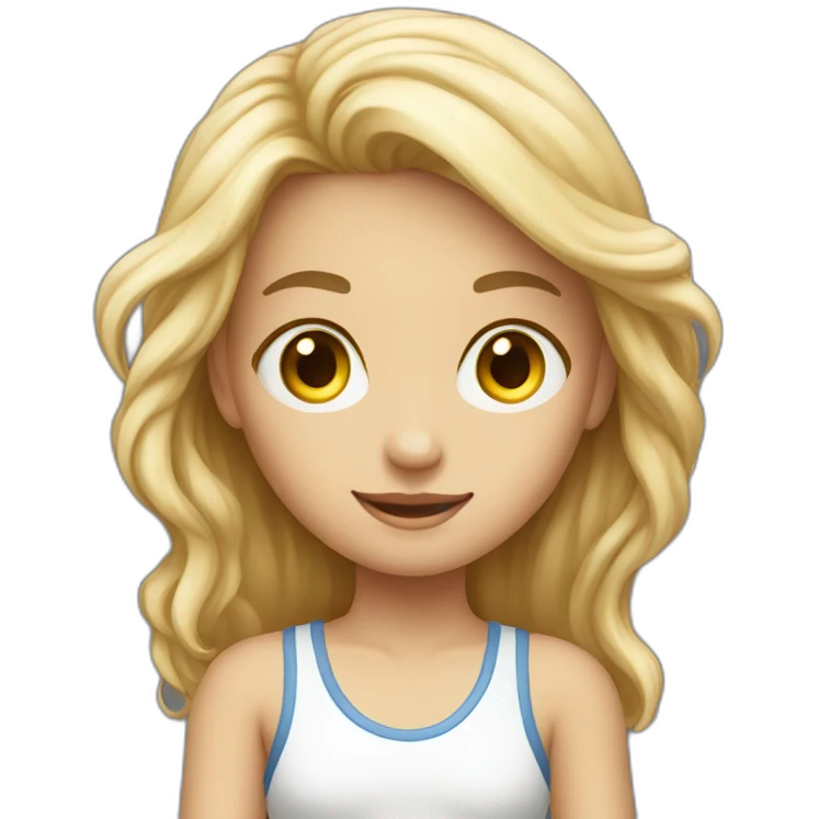 a white young girl with a ball in full growth emoji