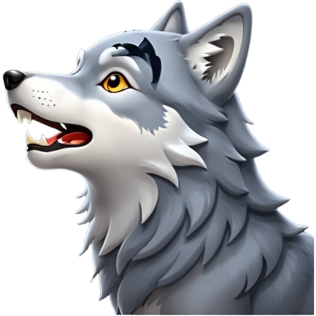 Real wolf howling at the moon emoji